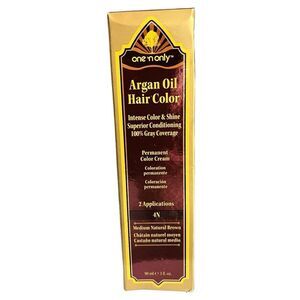 Brand New One N Only Argan Oil Hair Color 4N Medium Natural Brown Hair Dye